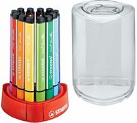 Crayon feutre triangulaire à ressort - STABILO Trio Scribbi - Set de table de 12 couleurs différentes