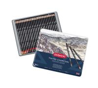 Crayon Fusain De Couleur Derwent Tinted Charcoal 24 Pièces