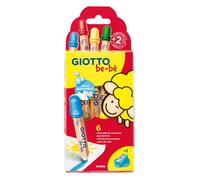 Crayon - Giotto - Maxi Crayon Bébé - Lot de 6 - Mine 5.5mm - Couleurs sécurisées et ultralavables