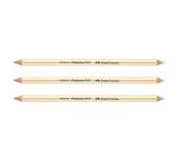 Crayon gomme - FABER-CASTELL - Perfection 7057 - Lot de 3 - Double pointe - Doré Blanc Rouge