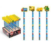 Crayon gomme véhicules de construction (24pcs)