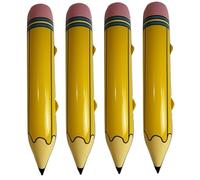 Crayon gonflable géant, 4 pièces 26, 8 x 3, 2 pouces Crayon gonflable en PVC accrocheur facile à gonfler et à dégonfler pour les fêtes de rentrée scolaire et l'obtention du diplôme, géant