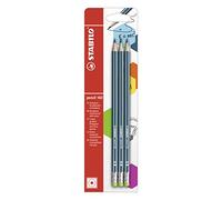 Crayon graphite avec gomme Stabilo 160 - Pétrole - Lot de 3 - HB
