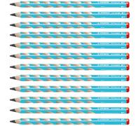 Lot de 12 Crayons graphite EASYgraph HB droitier corps bleu clair