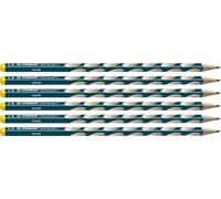 Crayon graphite gaucher - STABILO EASYgraph S - Lot de 6 crayons ergonomiques fins HB (bleu ardoise)