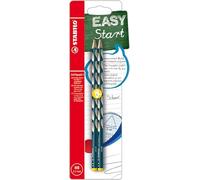 Crayon graphite gaucher - STABILO EASYgraph S - Pack de 2 crayons ergonomiques fins HB (bleu ardoise)