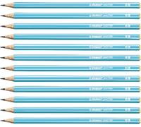 Crayon graphite HB - STABILO pencil 160 - Lot x 12 crayons graphite HB avec tête trempée - Bleu clair