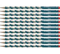 Crayon graphite - STABILO EASYgraph S - Lot de 12 crayons ergonomiques fins HB (bleu ardoise) - Droitier