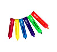 Crayon lavable 6 couleurs pour enfant à partir de 3 ans - Facile à prendre en main - Avec porte-stylo - Prise en main ergonomique