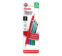 Crayon m canique Pentel Sharp Metallic (0,5 mm), trait fin, corps de couleurs assorties, lot de 4 (P205MPF4M)