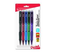 Crayon m canique Pentel Twist-Erase Express (0,7 mm), trait moyen, couleurs tendance assorties, lot de 5 (QE417FBP5M)