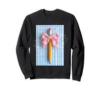 Crayon Magique Ecriture Rose Noeud Coeurs Sweatshirt