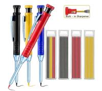 Crayon mécanique de charpentier solide avec taille-crayon, travail de calcul, construction, crayon de charpentier à tête longue, fourniture de papeterie, 2.8mm Blue pencil
