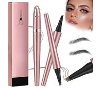 Crayon Microblading, magique, 3D, étanche, application précise, avec 4 pointes, pour sourcils naturels, noir et gris