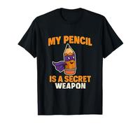 Crayon My Pencil is A Secret Weapon Comic Hero Pencil T-Shirt