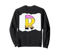 Crayon rétro Lettre R School Alphabet Graphic Sweatshirt