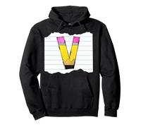 Crayon rétro Lettre V School Alphabet Graphic Sweat à Capuche