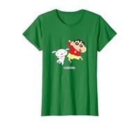 Crayon Shin-Chan Dances! Shin-Chan and Shiro T-Shirt, Femme, Vert Kelly, 3XL