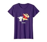 Crayon Shin-Chan Dances! Shin-Chan and Shiro T-Shirt, Femme, Violet, 3XL