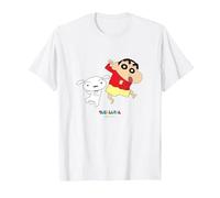 Crayon Shin-Chan Dances! Shin-Chan and Shiro T-Shirt, Homme, Blanc, L