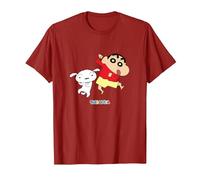 Crayon Shin-Chan Dances! Shin-Chan and Shiro T-Shirt, Homme, Canneberge, XXL