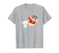 Crayon Shin-Chan Dances! Shin-Chan and Shiro T-Shirt, Homme, Gris Chiné, XXL