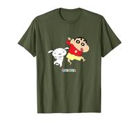 Crayon Shin-Chan Dances! Shin-Chan and Shiro T-Shirt, Homme, Olive, XL