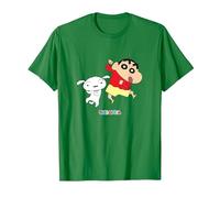 Crayon Shin-Chan Dances! Shin-Chan and Shiro T-Shirt, Homme, Vert Kelly, S