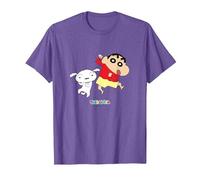 Crayon Shin-Chan Dances! Shin-Chan and Shiro T-Shirt, Homme, Violet Chiné, S