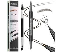 Crayon Sourcil, Crayon Sourcil Waterproof à Double Extrémité avec Micro-Fourchette et Pinceau Précis, Crayon à Sourcils - Pour des sourcils naturels et définis-Durée de la journée- 04 Noir Marron