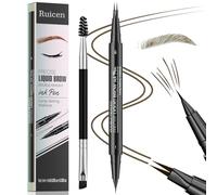 Crayon Sourcil, Crayon Sourcil Waterproof à Double Extrémité avec Micro-Fourchette et Pinceau Précis, Crayon à Sourcils - Pour des sourcils naturels et définis-Durée de la journée- 02 Marron