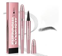 Crayon Sourcil imperméable avec 4 pointes de fourchette, 3D Micro Crayon Sourcils Eyebrow Pencil, Crayon Sourcil Waterproof crée sans effort des sourcils d'apparence naturelle (Grey)