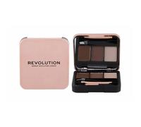 Crayon Sourcils - Makeup Revolution - Brow Sculpt Kit - Brun Moyen - Palette Compacte - Multifonctionnelle Multicolore