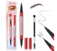 Crayon Sourcils Waterproof, Double Feutre sourcil Microblading Précision UltraFine, Effet Naturel, Longue Tenue, Brosse Incluse,Maquillage Professionnel,Résistant à la Transpiration (Brun)