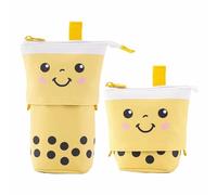 Crayon Stylo Toile Tissu Corée Papeterie Fournitures Scolaires Organisateur Règle Cadeau Transformateur Debout Bo X1o1 Kid, jaune, Milk Tea