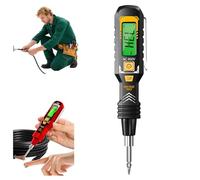 Crayon testeur à induction avec affichage numérique 2 en 1, tension CA sans contact 30-1000 V/tension CA avec contact 11-450 V, alarme sonore pour le jugement des fils sous tension/sans (BLACK)
