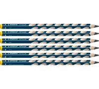 Crayon triangulaire ergonomique pour gauchers - STABILO EASYgraph en pétrole - pack de 6- dureté 2B