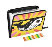Crayon Whale Yellowpink Trieur extensible à fermeture éclair 13 poches accordéon Organiseur de documents pour le travail et la maison