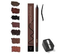 Crayon Yeux Taille Waterproof 24h, Crayon Chocolat et Prune for Femmes D'âge Mûr, Crayons À Paupières Taille-crayon 2025, Sans Bavures, Sans Décoloration, Facile À Colorer(Noir)