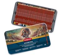Crayons à dessin Derwent, coffret de 36 dans une boîte en métal, mine ronde de 5 mm, mine de qualité supérieure, texture crémeusee, idéal pour le dessin et le coloriage, 2306557