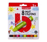 Crayons à la cire - BRUYNZEEL - Lot de 8 - Extra épais - Pour enfants - Couleurs vives