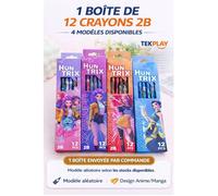 Crayons à Papier TEKPLAY Style K-POP - Dessin Anime - Lot 12 Crayons 2B Manga Coloré école, Dessin Cadeau Enfant