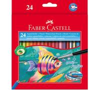Etui de 24 crayons de couleur aquarellable + pinceau Faber-Castell