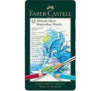 Faber-Castell Crayons aquarellables Albrecht Dürer 117512 – Set de 12, mine 3,8 mm, étui métal