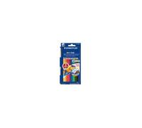 Staedtler Noris Aquarell, Crayons de couleur aquarellables avec système anti-casse, Utilisables à sec ou l'eau, Étui carton avec 12 crayons et 1 pinceau, 144 10NC12