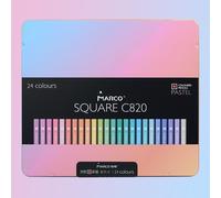Crayons Carrés De Couleur C820, Boîte En Fer Blanc, Ensemble De 24 Couleurs, Fournitures D'art Professionnelles