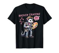 Crayons Cassés Colorient Quand Même Opossum Peintre T-Shirt