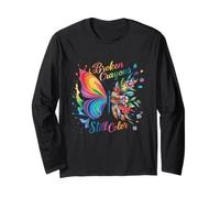 Crayons cassés Still Colors Mental Health Rainbow Butterfly Manche Longue