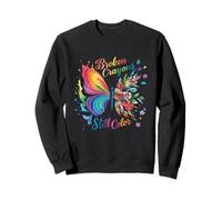 Crayons cassés Still Colors Mental Health Rainbow Butterfly Sweatshirt