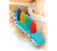 Ludi – Crayons de bain effaçables – Dès 10 mois – 5 crayons et support crocodile en mousse